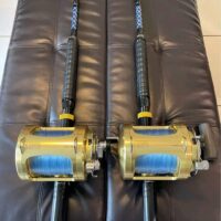 2 Shimano Tiagra 80W 2 speed reels and rod - Image 2
